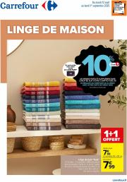 carrefour - Catalogue Carrefour - Linge de maison valable du 12/08 au 01/09