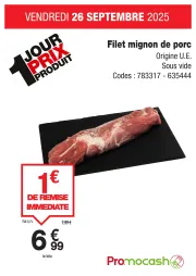 promocash - Catalogue Promocash - Filet mignon de porc valable du 26/09 au 26/09