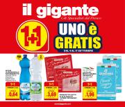 il-gigante - Volantino Il Gigante - 1+1 Uno è Gratis valido dal 04/09 al 17/09