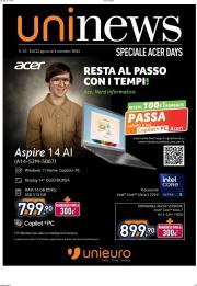unieuro - Volantino Unieuro - Speciale Acer valido dal 22/08 al 04/09