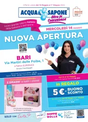 acqua-e-sapone - Volantino Acqua e Sapone - Nuova apertura Bari valido dal 14/05 al 01/06