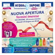 acqua-e-sapone - Volantino Acqua e Sapone - Nuova apertura Termini Imerese valido dal 19/06 al 29/06