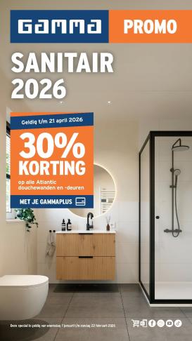 gamma - De Gamma - Sanitairspecial folder geldig vanaf 07/01 t/m 22/02