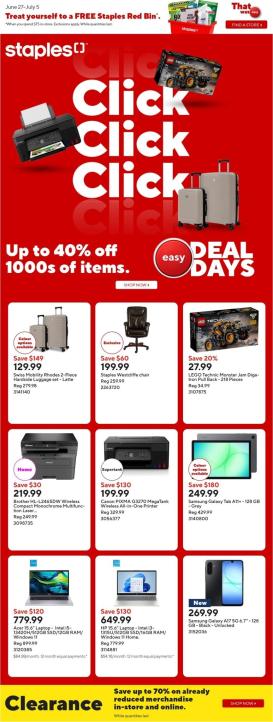 staples - Staples Flyer Valid from 2026-06-27 to 2026-07-05