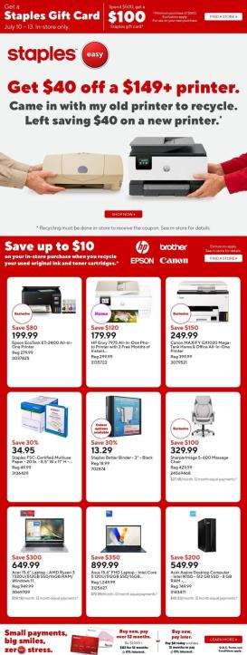 staples - Staples Flyer Valid from 2026-07-10 to 2026-07-16