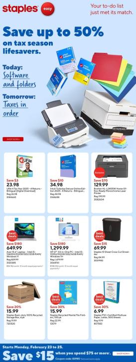 staples - Staples Flyer Valid From 2026-02-20 to 2026-02-26