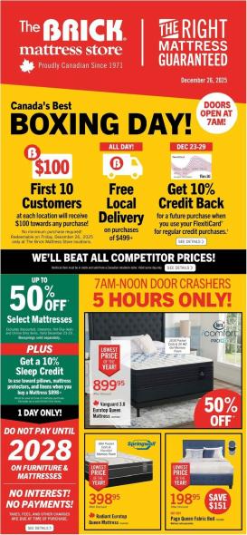 the-brick - The Brick Mattress Store Flyer Valid From 12-23 to 12-29