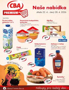 cba - Aktuální CBA Premium leták platný od středy 22.04.2026 do úterý 28.04.2026