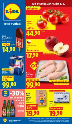lidl - Aktuální Lidl leták platný od čtvrtka 30.04.2026 do neděle 03.05.2026