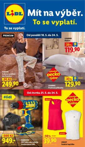 lidl - Lidl - Spotřební zboží leták na příští týden od pondělí 18.05.2026 do neděle 24.05.2026