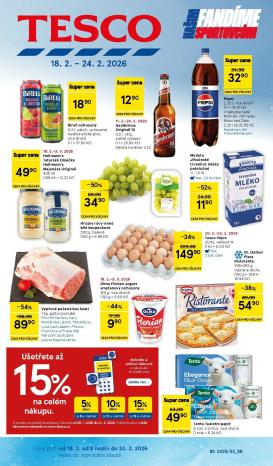 tesco - Tesco leták platný od středy 18.02.2026 do úterý 24.02.2026
