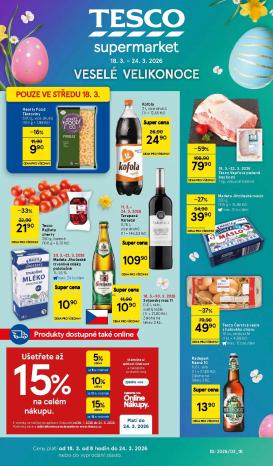 tesco - Tesco supermarket leták platný od středy 18.03.2026 do úterý 24.03.2026