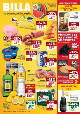 billa - Aktuální Billa - Malý leták leták platný od středy 22.07.2026 do úterý 28.07.2026