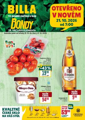 billa - Budoucí Billa - Speciál: Mladá Boleslav leták platný od středy 21.10.2026 do úterý 27.10.2026