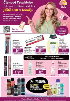 teta-drogerie - Teta drogerie - Klubová akce leták platný od čtvrtka 26.03.2026 do úterý 07.04.2026