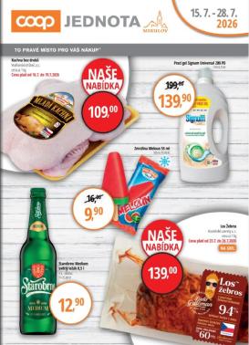 coop - Aktuální Coop Jednota Mikulov leták platný od středy 15.07.2026 do úterý 28.07.2026