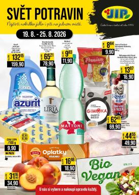 jip - Budoucí JIP - Svět potravin - Brno, Ostrava - Hrabová, Praha - Bořanovice, Jilemnice, Karlovy Vary, Olomouc, Pardubice, Zlín, Polička leták platný od středy 19.08.2026 do úterý 25.08.2026