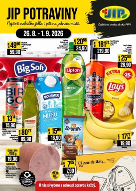 jip - Budoucí JIP - České Budějovice, Most, Svoboda nad Úpou, Náchod, Sušice leták platný od středy 26.08.2026 do úterý 01.09.2026