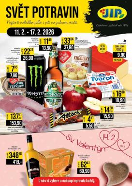 jip - JIP - Brno, Ostrava - Hrabová, Praha - Bořanovice, Jilemnice, Karlovy Vary, Olomouc, Pardubice, Zlín, Polička leták platný od středy 11.02.2026 do úterý 17.02.2026