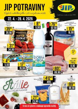 jip - JIP - České Budějovice, Most, Svoboda nad Úpou, Náchod, Sušice leták na příští týden od středy 22.04.2026 do úterý 28.04.2026