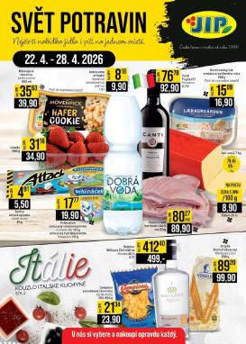 jip - JIP - Brno, Ostrava - Hrabová, Praha - Bořanovice, Jilemnice, Karlovy Vary, Olomouc, Pardubice, Zlín, Polička leták na příští týden od středy 22.04.2026 do úterý 28.04.2026