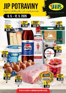 jip - JIP - České Budějovice, Most, Svoboda nad Úpou, Náchod, Sušice leták na příští týden od středy 06.05.2026 do úterý 12.05.2026