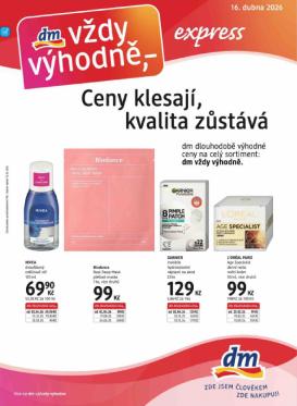 dm-drogerie - Aktuální dm drogerie - Express leták platný od čtvrtka 16.04.2026 do soboty 16.05.2026