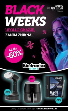 biedronka - Aktuální leták Biedronka - Black Weeks od 31.10. do 01.12.