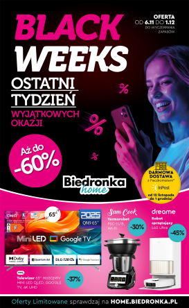 biedronka - Aktuální leták Biedronka - Black Weeks od 06.11. do 01.12.