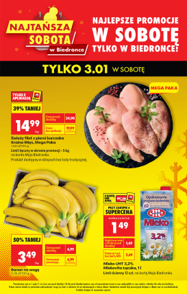 biedronka - Aktuální leták Biedronka - Najtańsza sobota od 03.01. do 03.01.