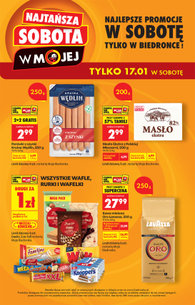 biedronka - Aktuální leták Biedronka - Najtańsza sobota od 17.01. do 17.01.