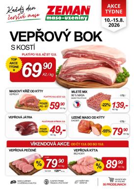prodejny-zeman - Prodejny Zeman leták na příští týden od pondělí 10.08.2026 do soboty 15.08.2026
