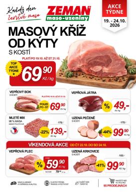 prodejny-zeman - Prodejny Zeman leták na příští týden od pondělí 19.10.2026 do soboty 24.10.2026