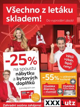 xxxlutz - XXXLutz - Sleva 25 % na téměř vše leták platný od pondělí 09.03.2026 do neděle 22.03.2026