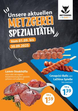 vmarkt - V-Markt - Metzgerei-Spezialitäten-Prospekt gültig vom 01.09. bis 30.09.