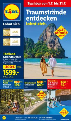 lidl - Neuer Lidl - Juli Reise-Highlights Prospekt – von Mittwoch 01.07.2026 bis Freitag 31.07.2026