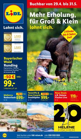 lidl - Lidl - Reisen Prospekt – von Mittwoch 29.04.2026 bis Sonntag 31.05.2026