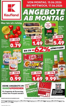 kaufland - Kaufland - Angebote ab Montag Prospekt nächste Woche – von Montag 15.06.2026 bis Mittwoch 17.06.2026