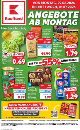 kaufland - Kaufland - Angebote ab Montag Prospekt nächste Woche – von Montag 29.06.2026 bis Mittwoch 01.07.2026