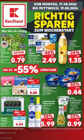 kaufland - Kaufland - Richtig Sparen Prospekt nächste Woche – von Montag 17.08.2026 bis Mittwoch 19.08.2026