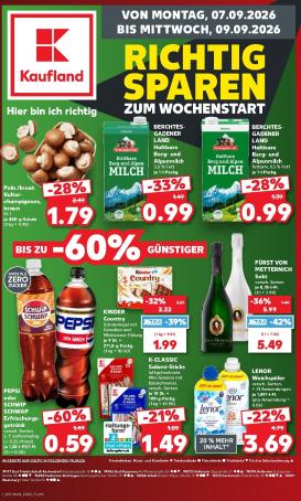 kaufland - Kaufland - Richtig Sparen Prospekt nächste Woche – von Montag 07.09.2026 bis Mittwoch 09.09.2026