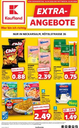 kaufland - Kaufland - Neckarsulm Prospekt nächste Woche – von Donnerstag 16.04.2026 bis Mittwoch 22.04.2026