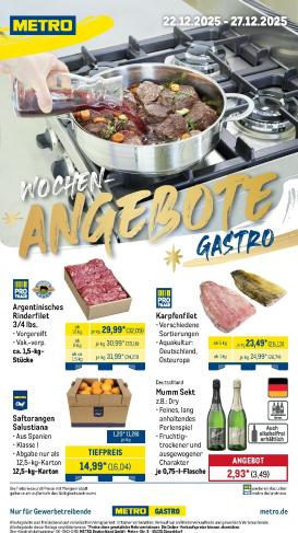 metro - Metro - Wochen-Angebote Gastro-Prospekt gültig vom 22.12. bis 27.12.