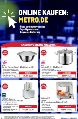 metro - Metro - Online: Wochen-Angebote-Prospekt gültig vom 22.12. bis 28.12.