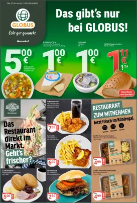globus - Globus - Hermsdorf Prospekt nächste Woche – von Montag 07.09.2026 bis Samstag 12.09.2026