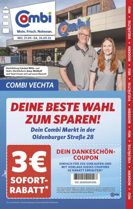 combi - Combi - Coupon Prospekt – von Montag 21.09.2026 bis Samstag 26.09.2026