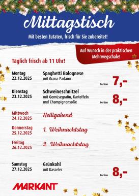 markant-freu-dich-drauf - Markant Freu Dich Drauf - Mittagstisch-Prospekt gültig vom 22.12. bis 27.12.
