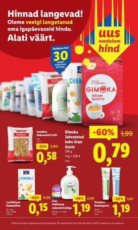 lidl - Lidl kliendileht - Hinnad langevad! Uus madalam hind (29.09 - 28.10.2025)