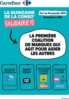 carrefour - Catalogue Carrefour - La quinzaine de la conso solidaire valable du 03/11 au 16/11