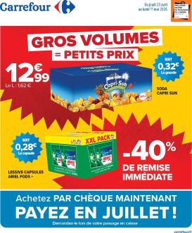 carrefour - Flyer Carrefour - Gros Volumes pour la semaine prochaine du de jeudi 23/04/2026 au du lundi 11/05/2026